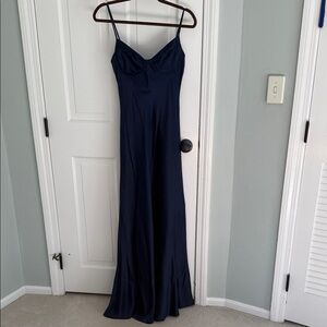 Reformation Neva Navy Maxi Dress